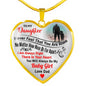 To My Daughter Love Dad - I Am Always Right There In Your Heart Necklace