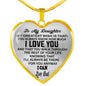 To My Daughter Love Dad - Heart Necklace Pendant From Father