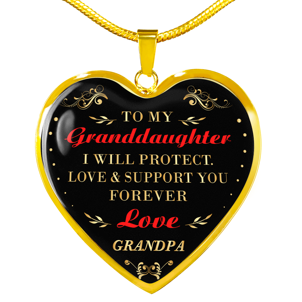 to My Granddaughter Gifts for Granddaughter - Luxury Novelty Necklace from Grandpa