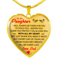 To My Daughter Love Dad - Father and Daughter Necklace Heart Gift from Daddy