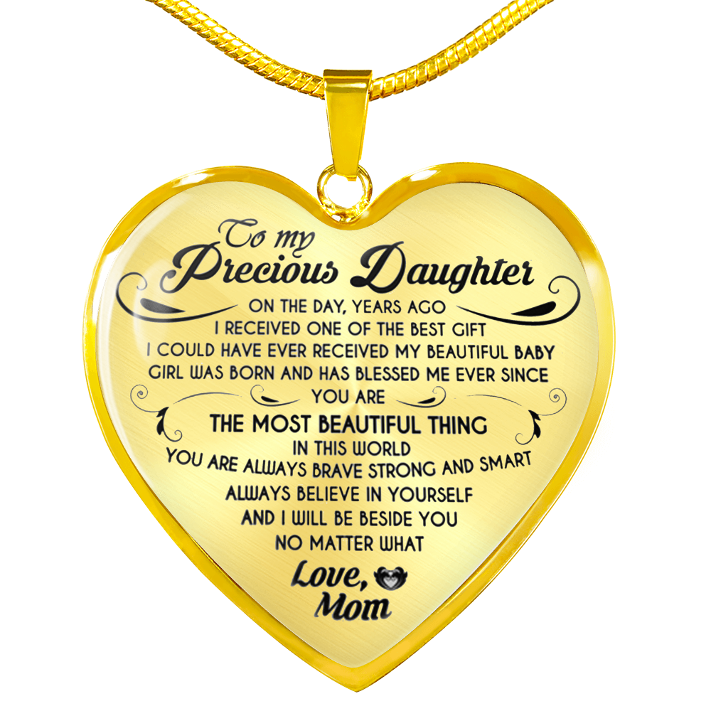 To My Daughter Necklace Heart From Mom - I love My Mom Birthday Necklace Gift