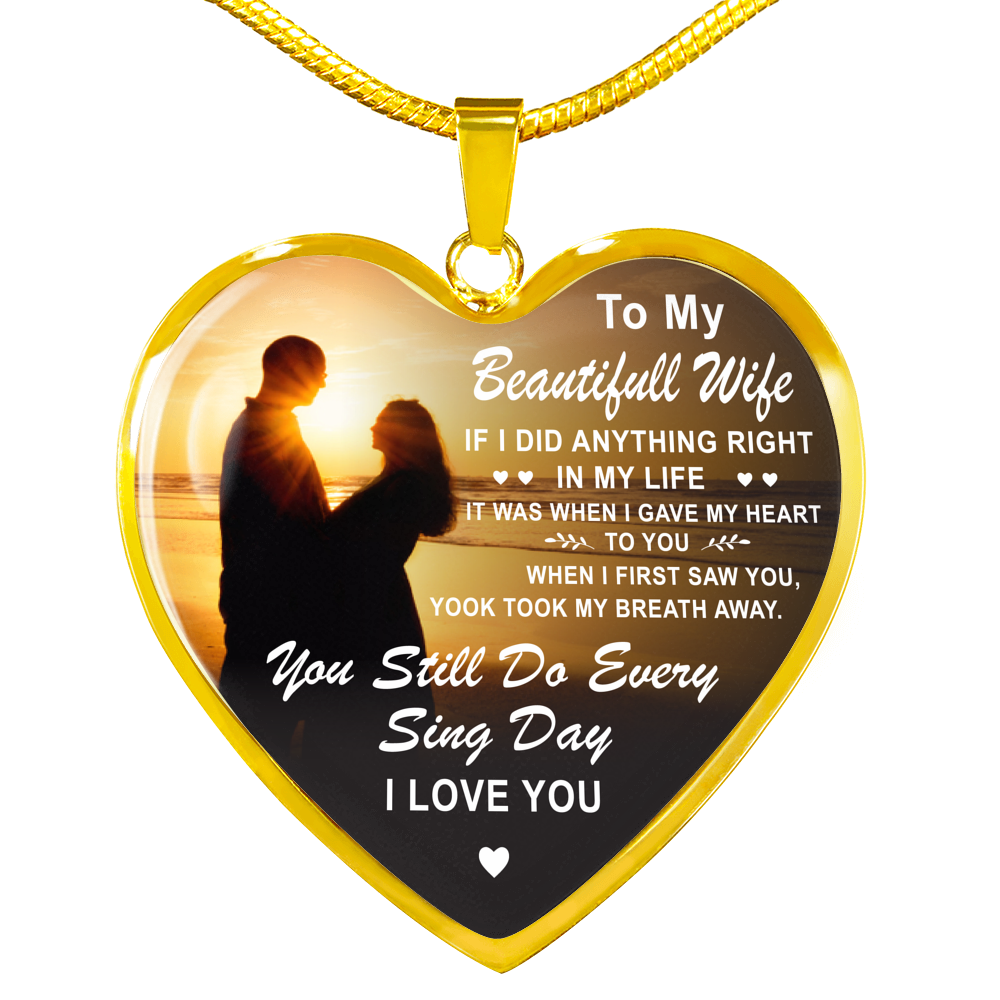 To My Wife Heart Necklace From Husband Luxury Necklace For Wife