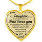 To My Daughter Heart Necklace Love Dad - Daddy Loves You - from Father