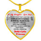 To My Daughter Heart Necklace From Daddy Father Best Gift For Daughter
