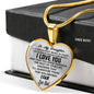 To My Daughter Love Dad - Heart Necklace Pendant From Father