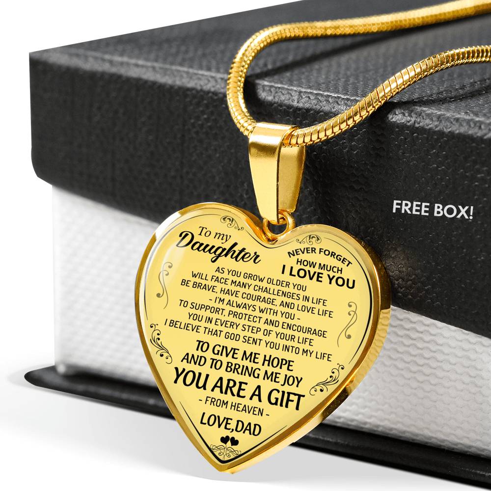 To My Daughter Necklace Pendant Gift From Daddy - Father And Daughter Necklace