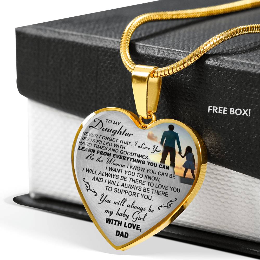 To My Daughter Necklace Heart - Father And Daughter Pendant Gifts From Daddy's