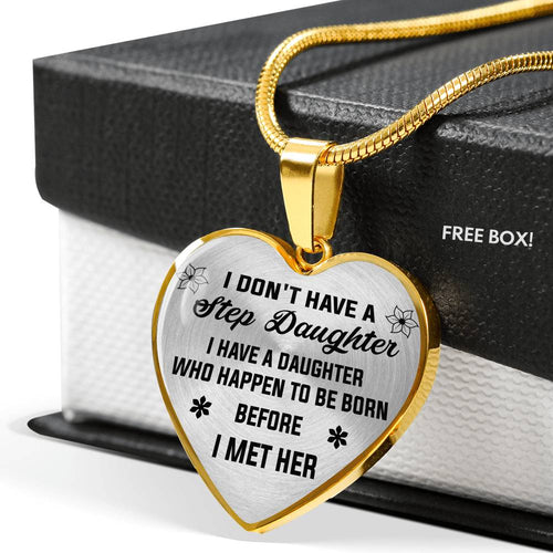 Love Step Daughter Gifts - Heart Necklace For Birthday Wedding