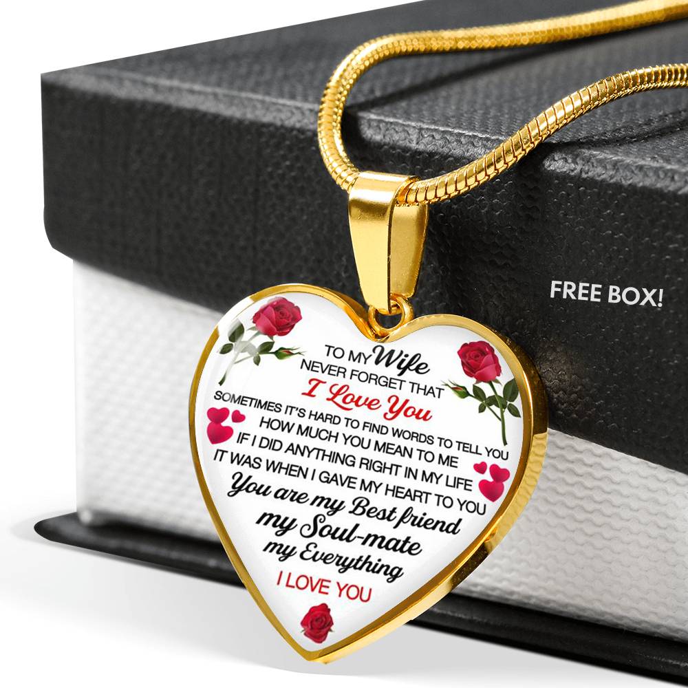 To My Wife Heart Necklace Pendant - Wife And Husband I Love You Gifts For Wife
