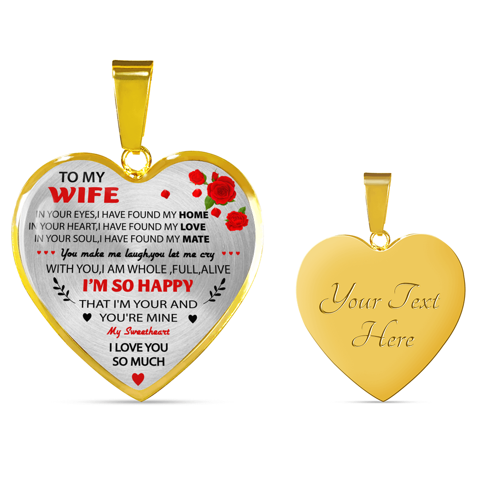 To My Wife Heart Necklace Pendant - Wife And Husband I Love You Gifts For Wife