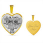 To My Daughter Love Dad - Heart Necklace Pendant From Father