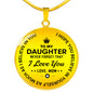 To My Daughter Love Mom Time Gemstone Pendant Necklace