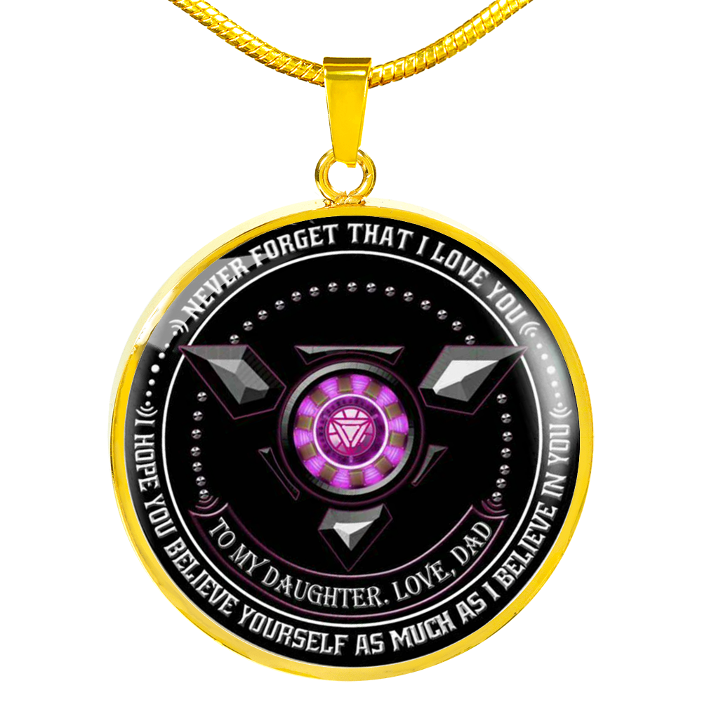 To My Daughter Necklace - Iron Man - Gift From Dad for Daughter