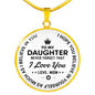 To My Daughter Love Mom Time Gemstone Pendant Necklace