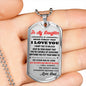 To My Daughter Dog Tag Gift from Dad - Unique Novelty Luxury Necklace