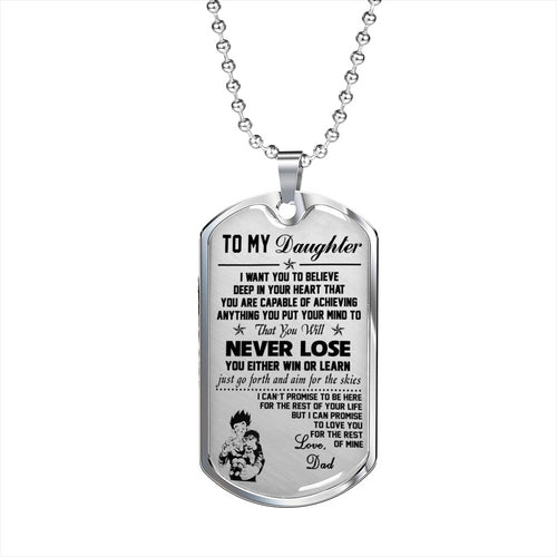 Luxury Necklace Pendant to My Daughter - Love Dad, Gohan & Pan Dragon Ball Super