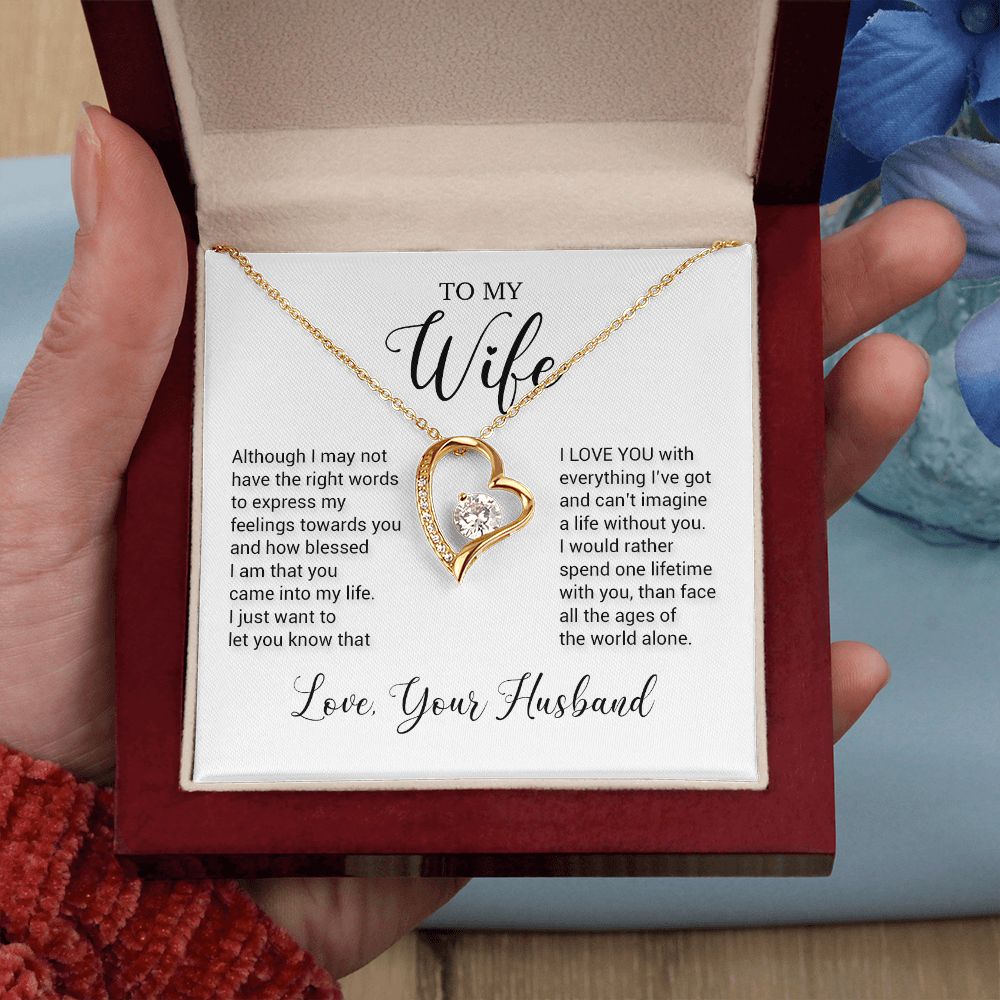 To My Wife Necklace, Wife Husband Necklace, Wife Birthday Gift, Valentine Gift