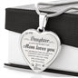 To My Daughter Heart Engraved Necklace Love Mom - Mom Loves You - from Mother