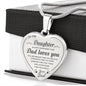 To My Daughter Heart Engraved Necklace Love Dad - Daddy Loves You - from-Father