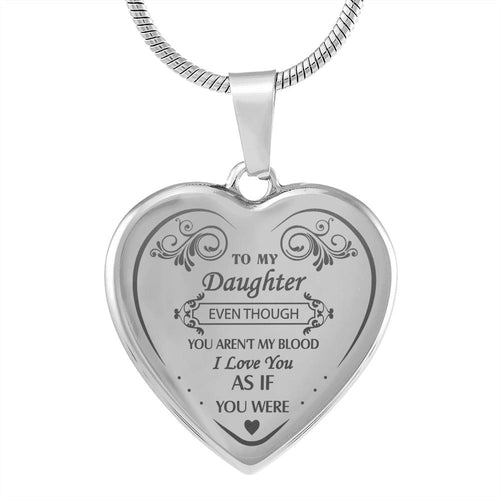 to My Daughter Engraved Necklace from Step Mom Dad