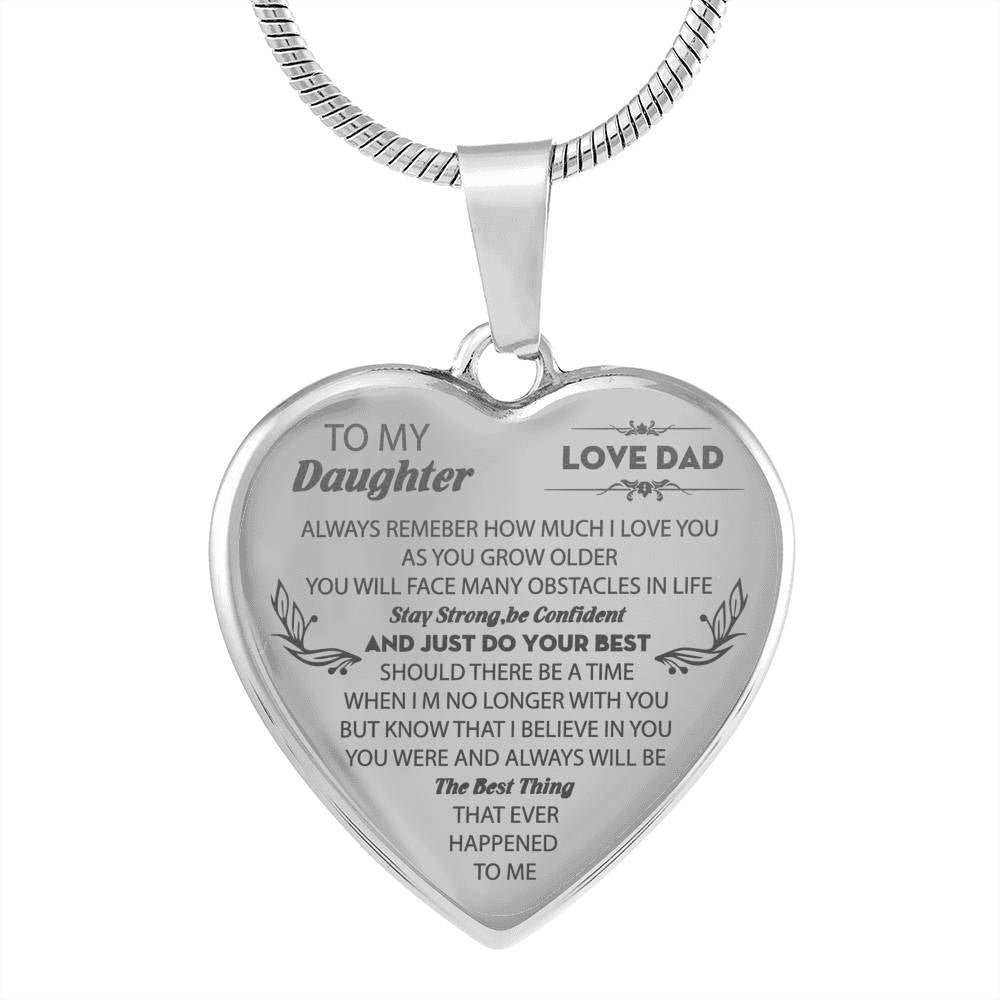 to My Daughter Engraved Heart Necklace - The Best Thing - from Dad Gift for Teen Girl