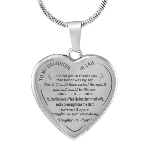 to My Daughter Engraved -in-Law - from Mother-in-Law-Luxury Necklace