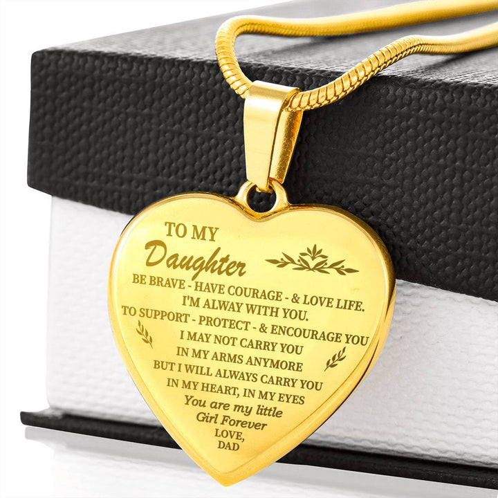 to My Daughter Engraved Necklace Best Gift for Daughter from Daddy