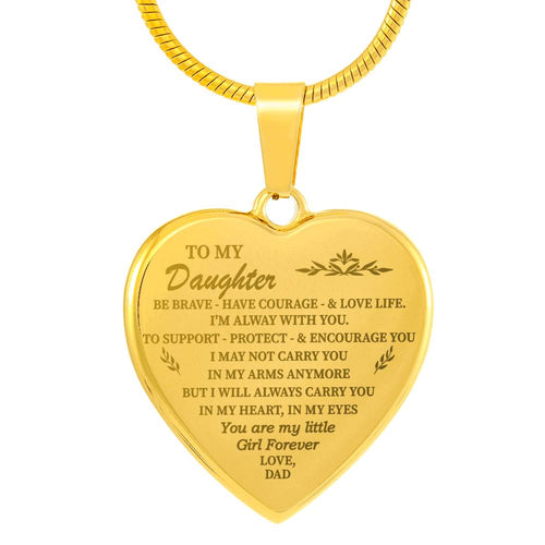 to My Daughter Engraved Necklace Best Gift for Daughter from Daddy