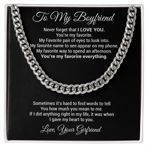 Boyfriend Gift Cuban Chain Necklace, Gift for Him, Boyfriend Gift Ideas, Anniversary Gift, For Boyfriend Gift