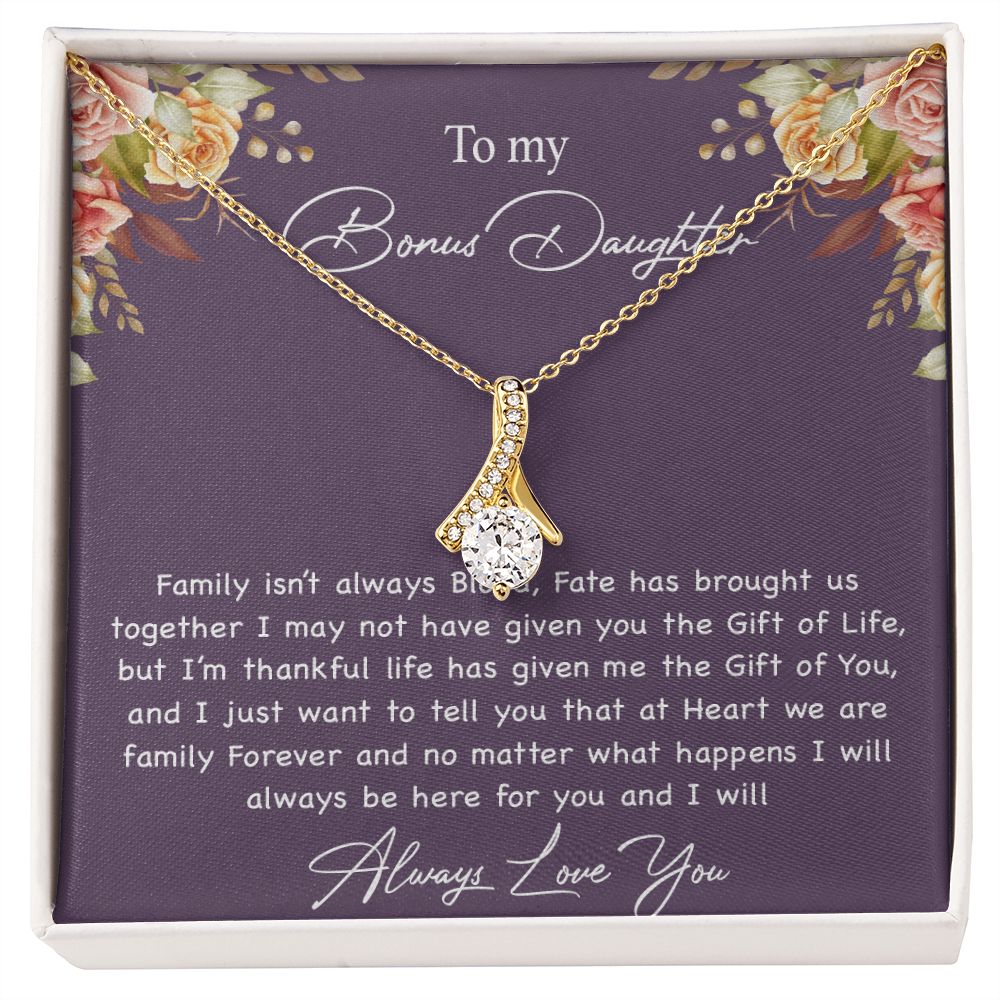 To My Bonus Daughter Necklace, Gift For Daughter, Step Daughter, Christmas Gift