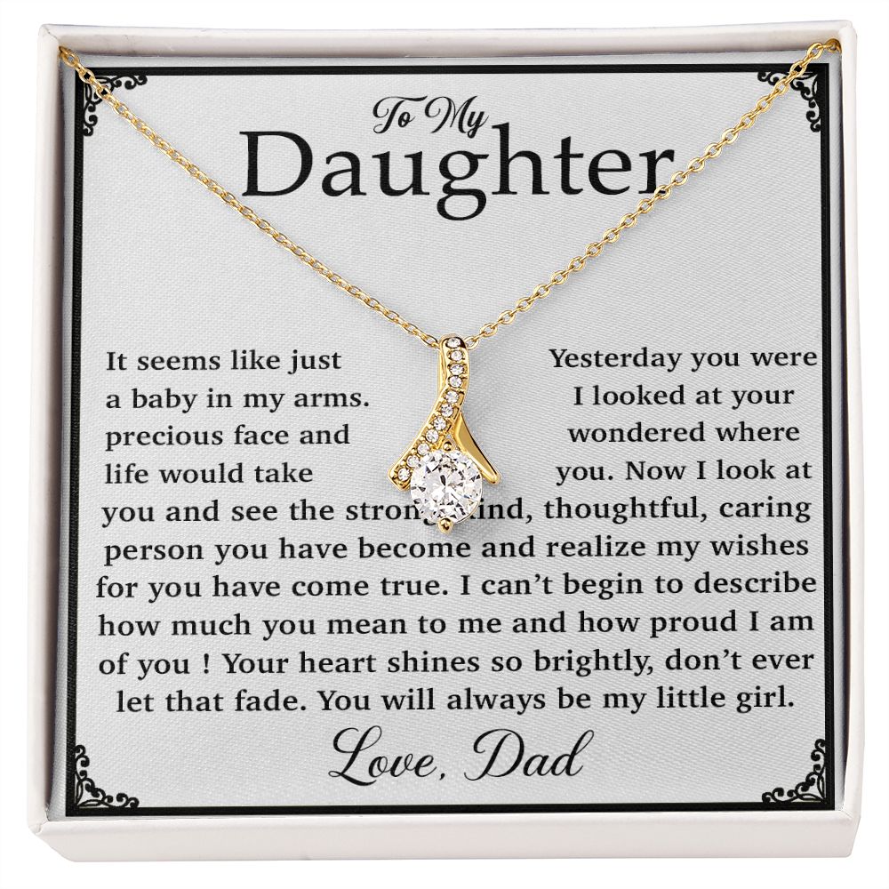 11To My Daughter Necklace, Gift for Daughter from Dad, Daughter Father Necklace