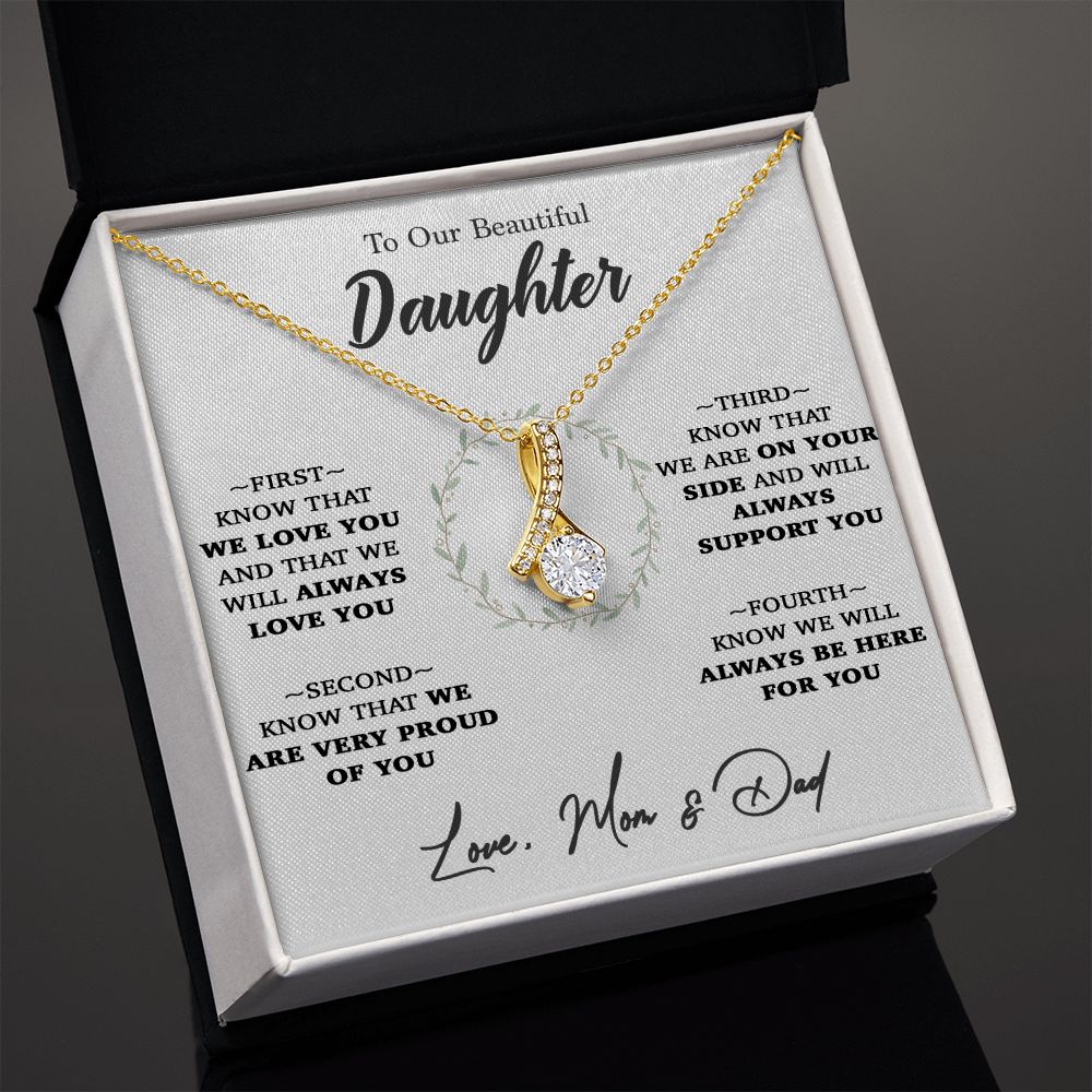 To My Daughter Necklace, Gift for Daughter From Mom and Dad,Birthday Gift
