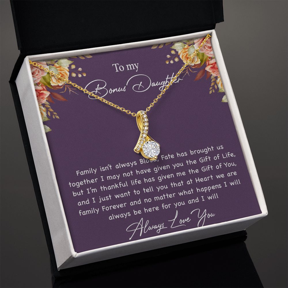 To My Bonus Daughter Necklace, Gift For Daughter, Step Daughter, Christmas Gift