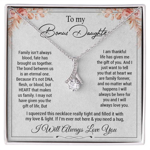 To my bonus daughter necklace, bonus daughter necklace from stepdad necklace