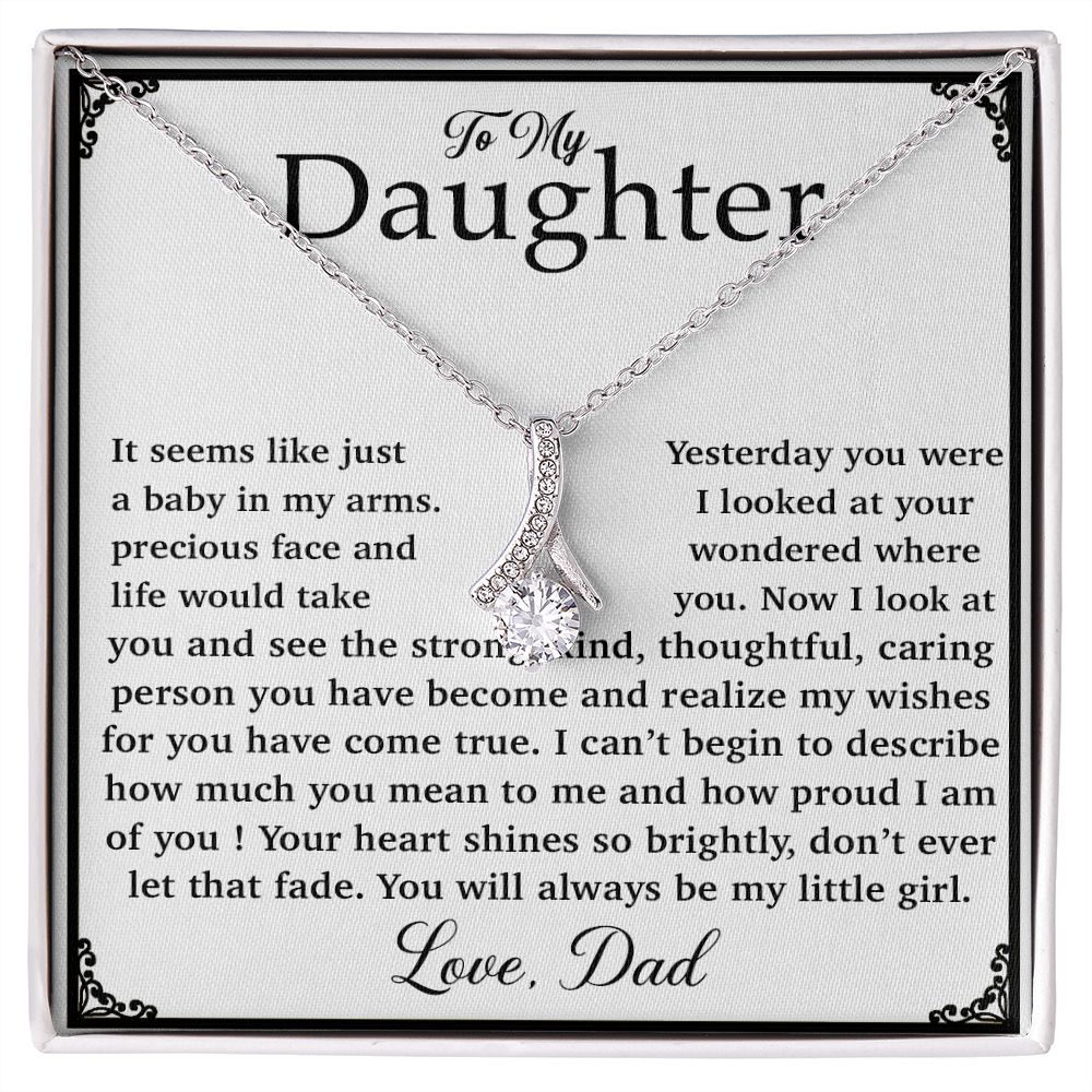 11To My Daughter Necklace, Gift for Daughter from Dad, Daughter Father Necklace