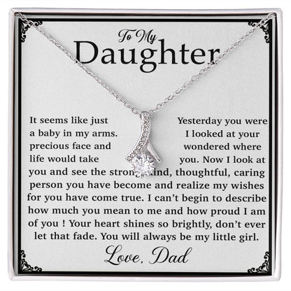 11To My Daughter Necklace, Gift for Daughter from Dad, Daughter Father Necklace