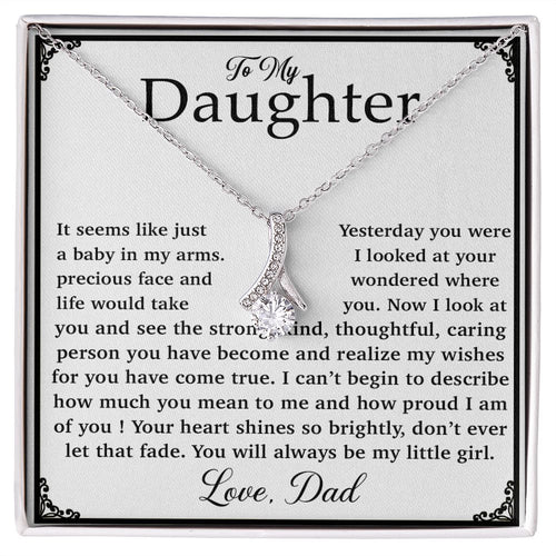 11To My Daughter Necklace, Gift for Daughter from Dad, Daughter Father Necklace