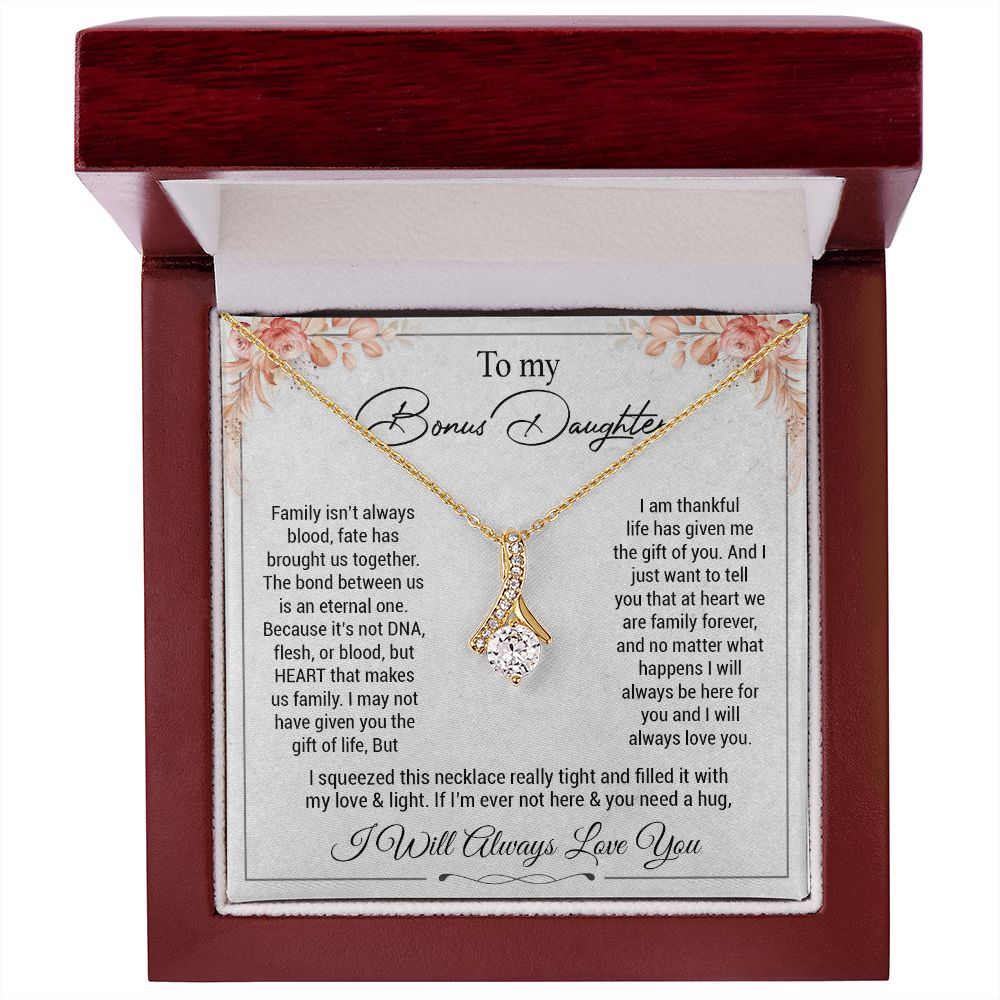 To my bonus daughter necklace, bonus daughter necklace from stepdad necklace