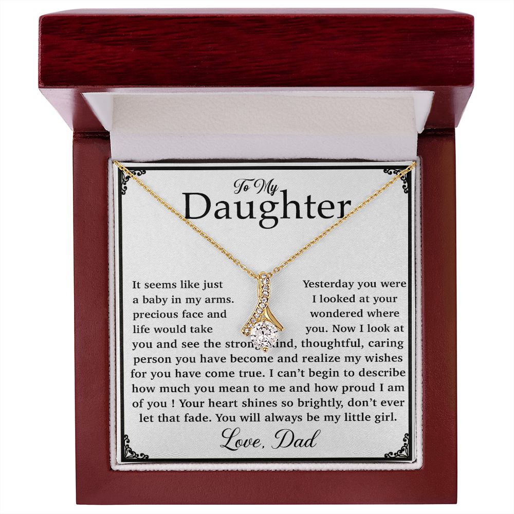 11To My Daughter Necklace, Gift for Daughter from Dad, Daughter Father Necklace