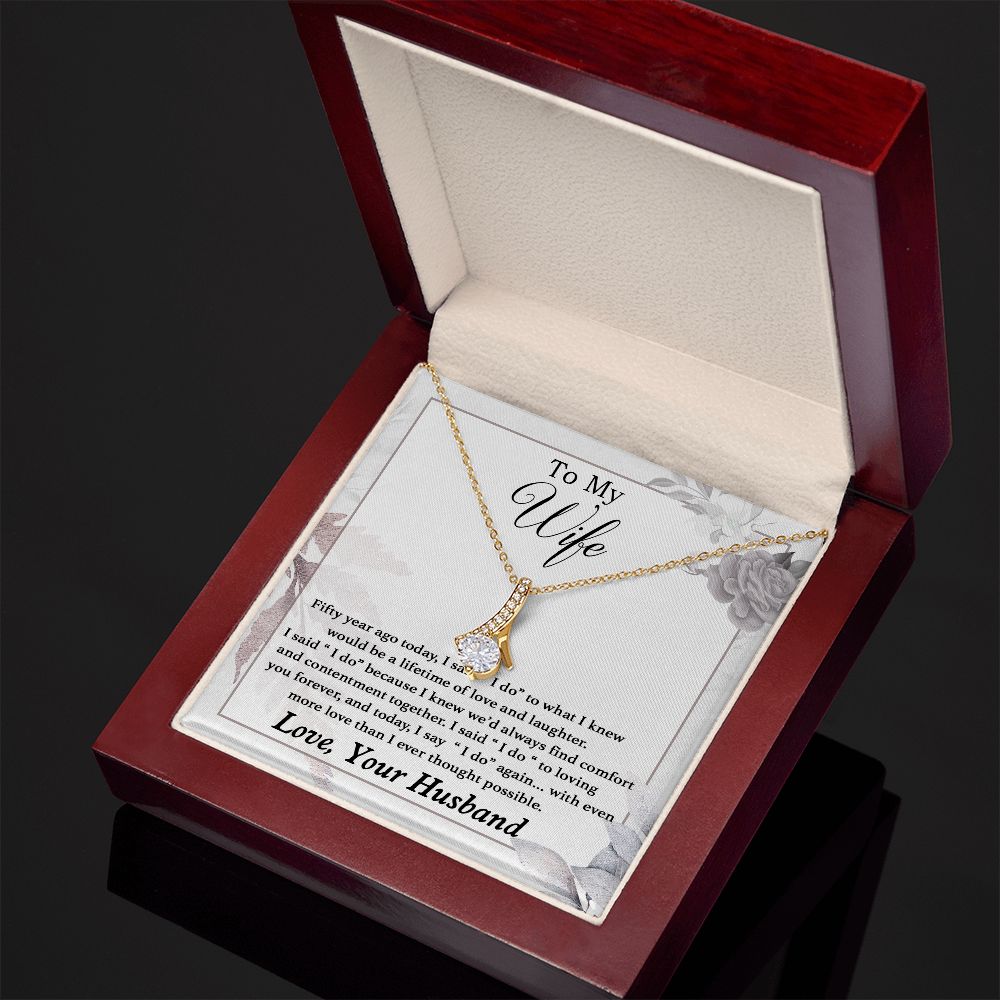 To My Wife Necklace Romantic 50 Years 50th Wedding Anniversary Gift