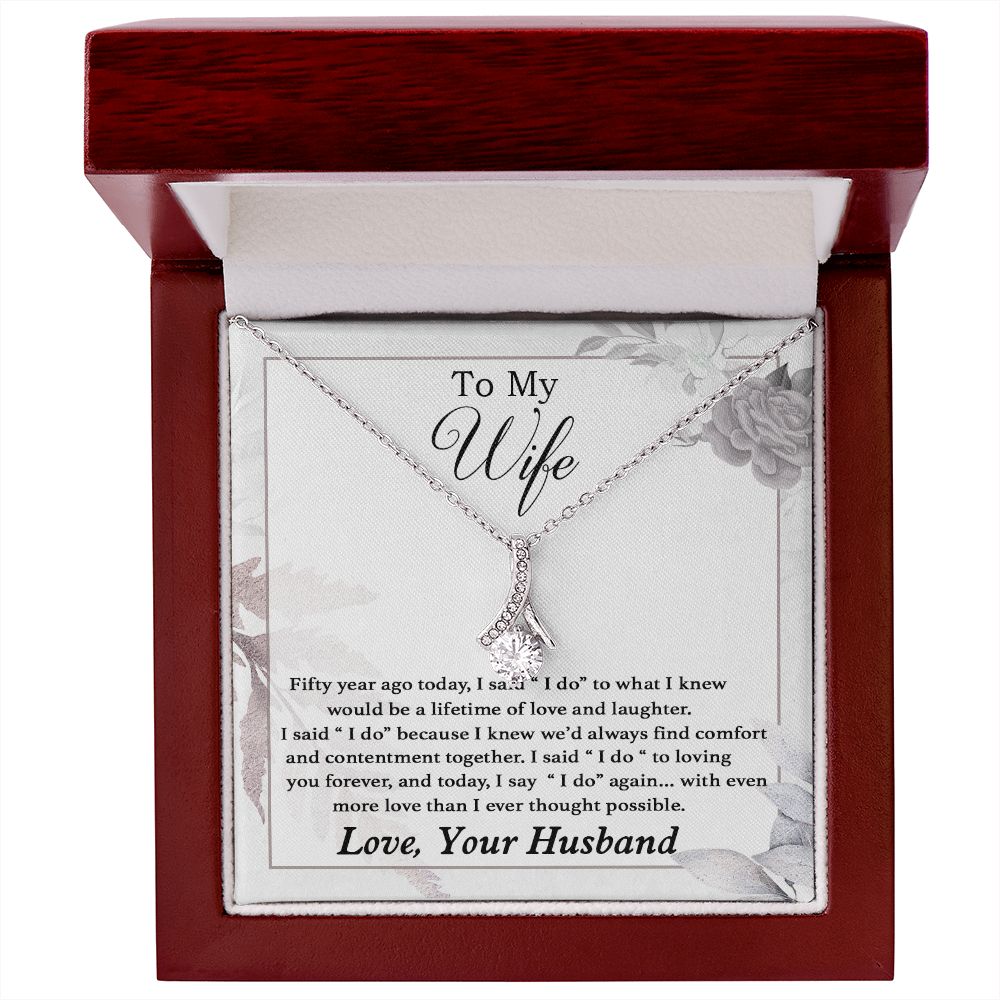 To My Wife Necklace Romantic 50 Years 50th Wedding Anniversary Gift