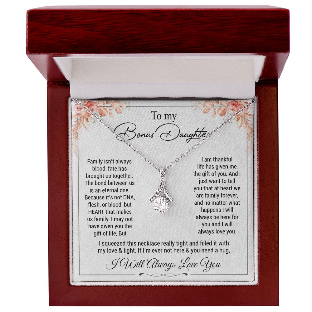 To my bonus daughter necklace, bonus daughter necklace from stepdad necklace