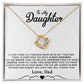 11To My Daughter Necklace, Gift for Daughter from Dad, Daughter Father Necklace