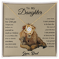 To My Daughter Lion Dad Necklace,Father Daughter Gift,Birthday Gift for Daughter