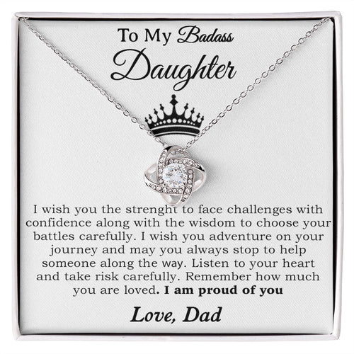To My Badass Daughter Necklace From Dad, Badass Daughter Necklace Birthday Gift