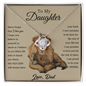 To My Daughter Lion Dad Necklace,Father Daughter Gift,Birthday Gift for Daughter