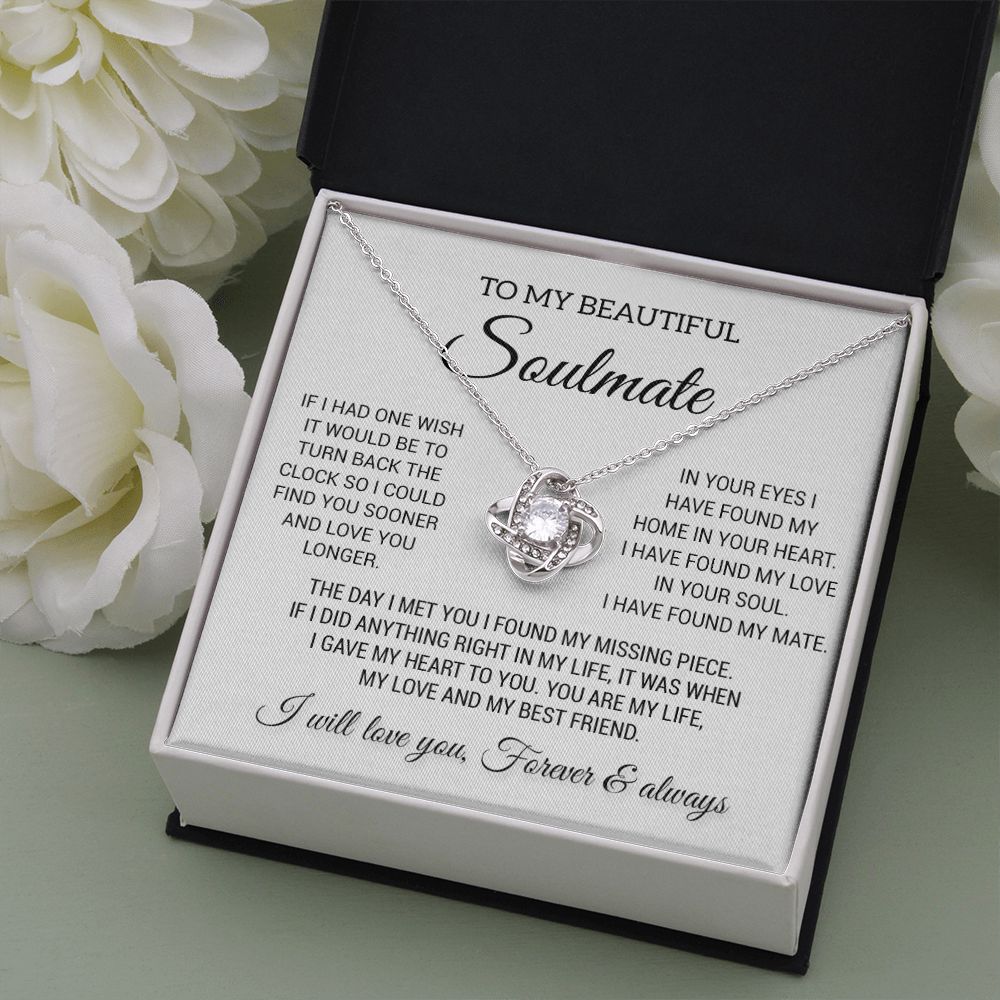 To My Beautiful Soulmate Necklace, Gift for Wife, Girlfriend, Anniversary Gift