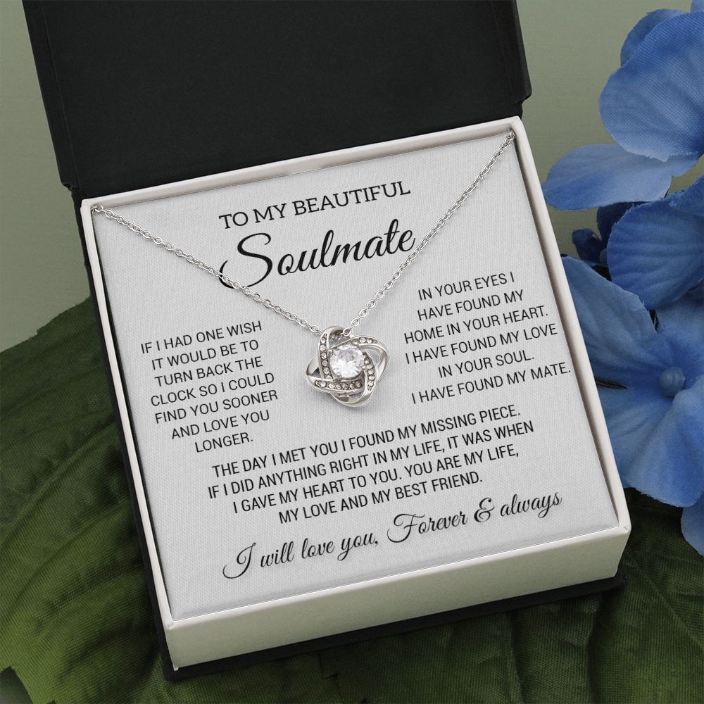 To My Beautiful Soulmate Necklace, Gift for Wife, Girlfriend, Anniversary Gift