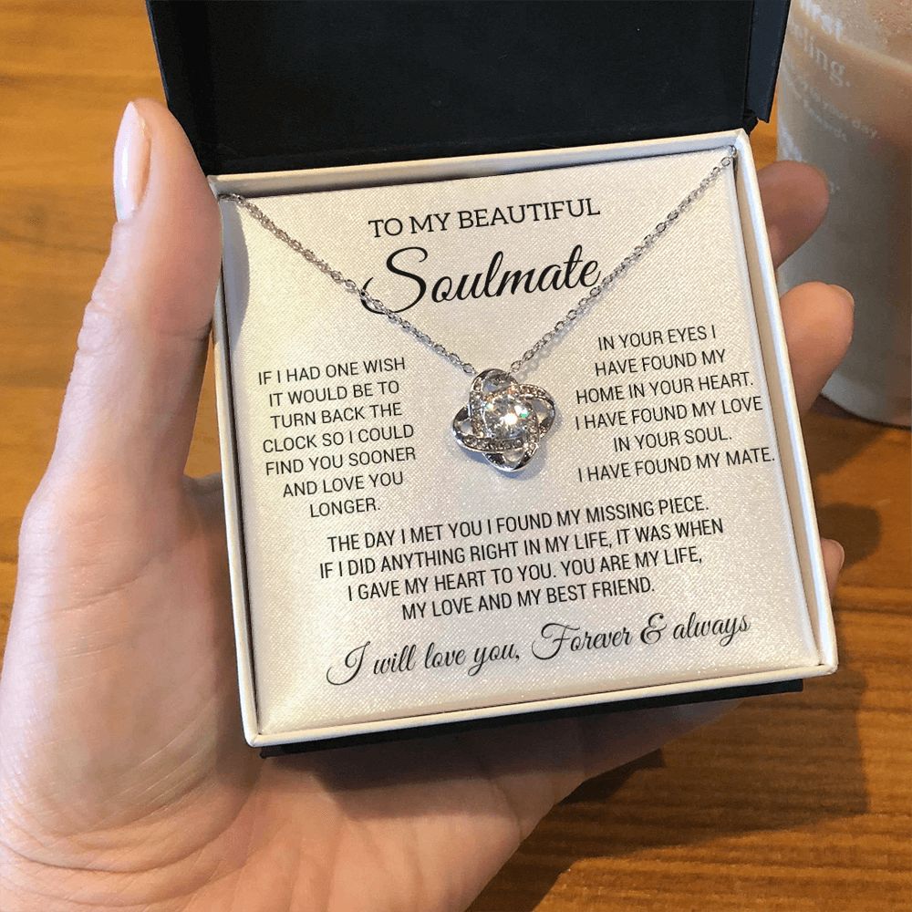 To My Beautiful Soulmate Necklace, Gift for Wife, Girlfriend, Anniversary Gift