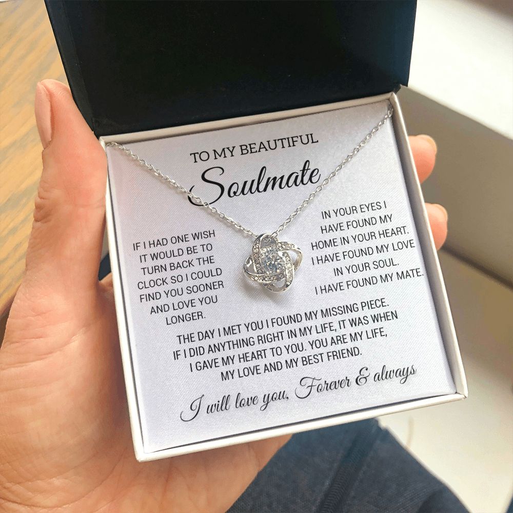 To My Beautiful Soulmate Necklace, Gift for Wife, Girlfriend, Anniversary Gift